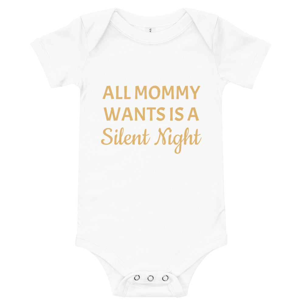Silent Night Baby One Piece White
