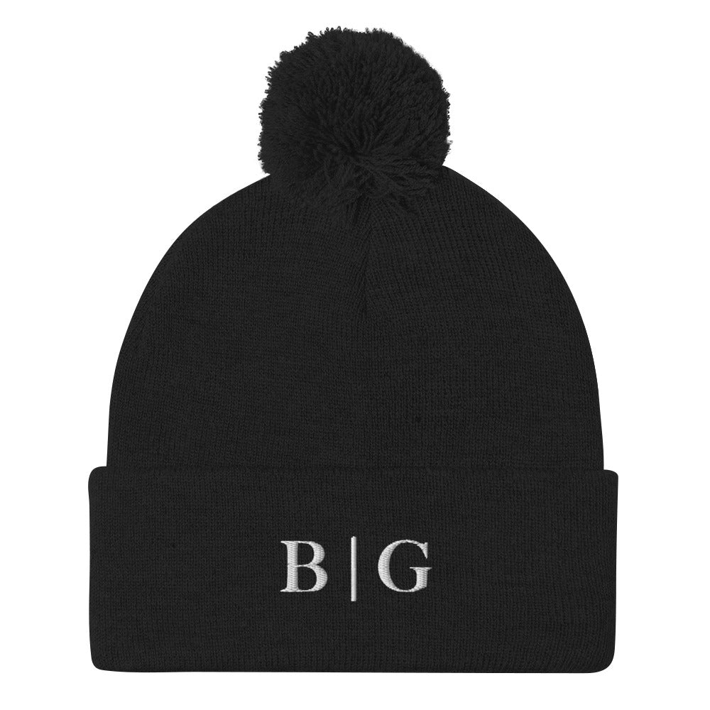B | G Pom-Pom Beanie Black