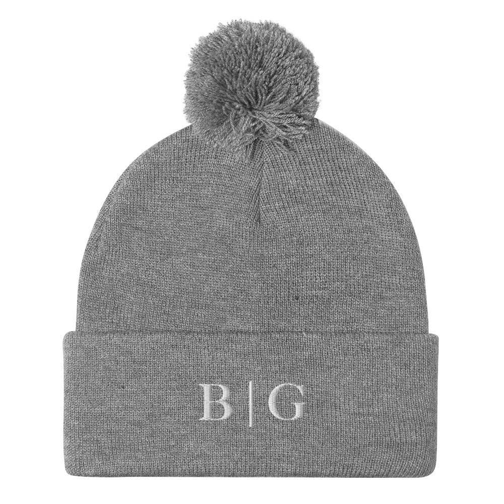 B | G Pom-Pom Beanie Heather Grey
