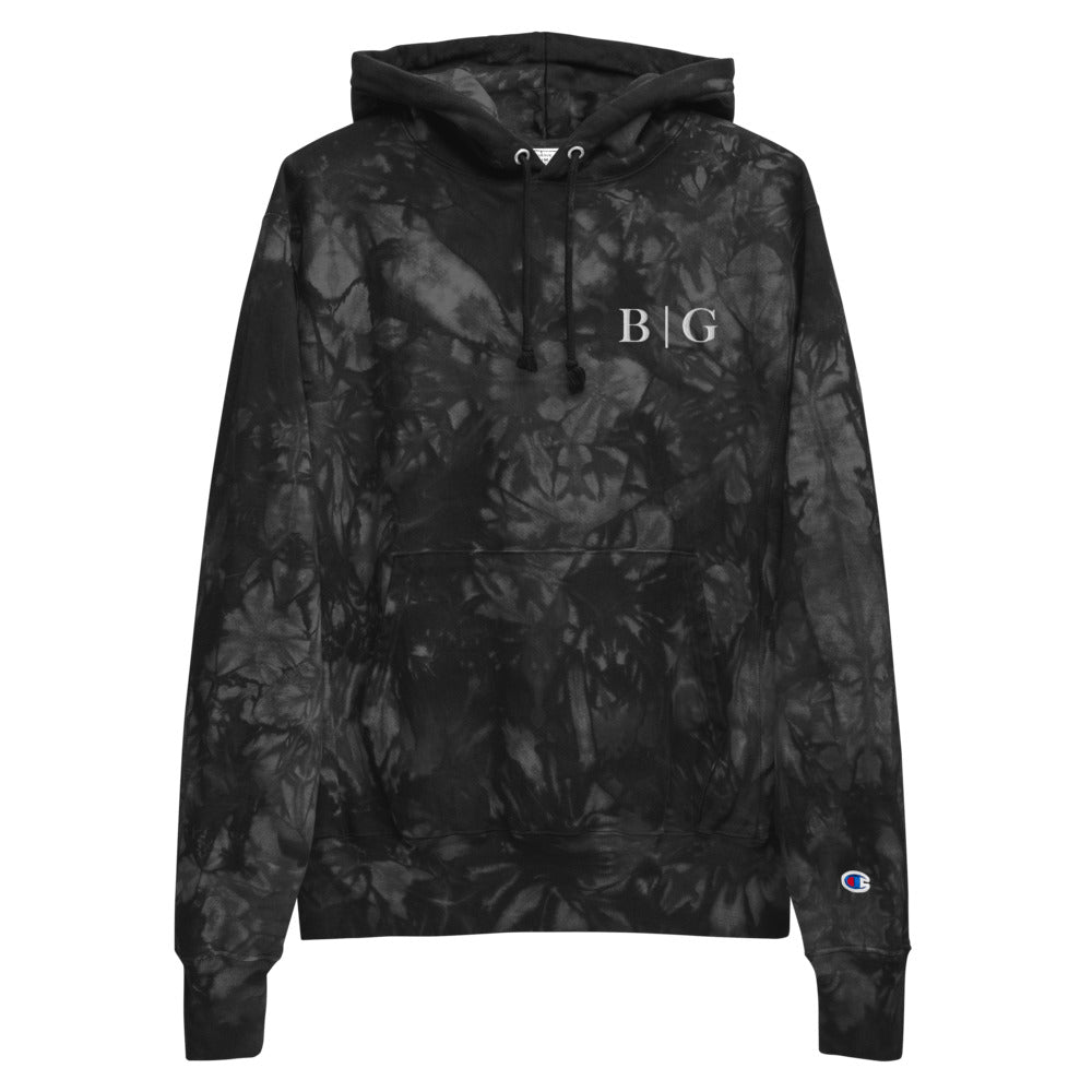 B | G Champion Tie-Dye Hoodie Black