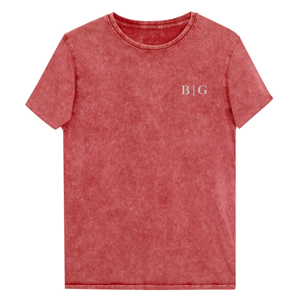 B | G Denim T-Shirt Garnet Red