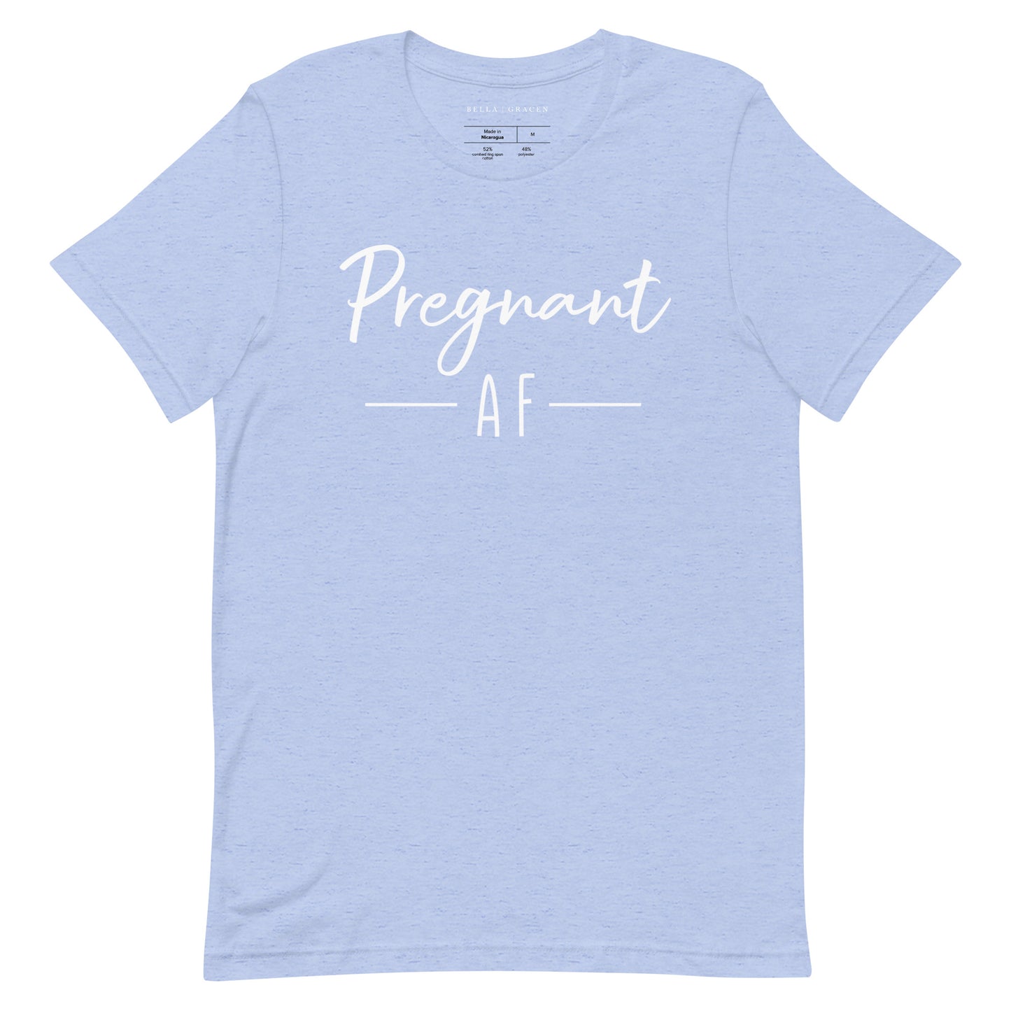 Pregnant AF T-Shirt Heather Blue