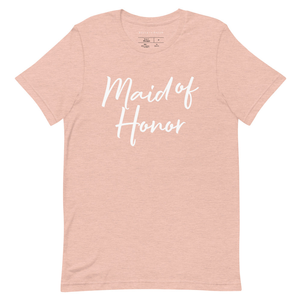 Maid of Honor T-Shirt Heather Prism Peach