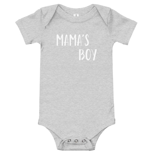 Mama's Boy Baby One Piece Athletic Heather