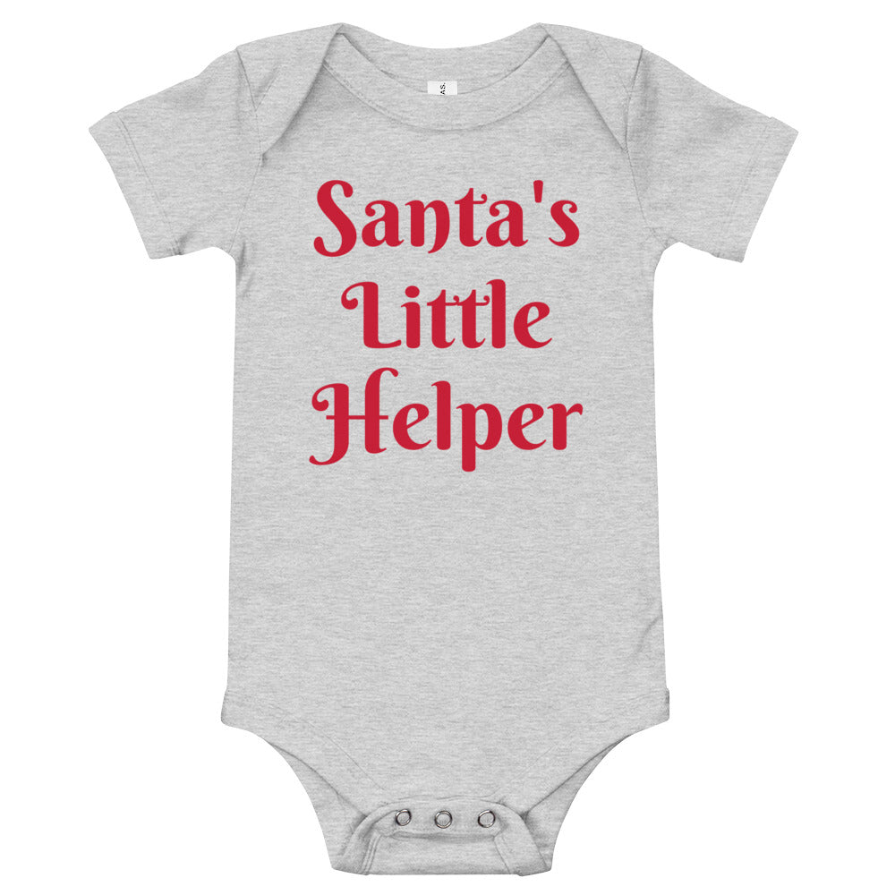 Santa's Little Helper Baby One Piece Athletic Heather