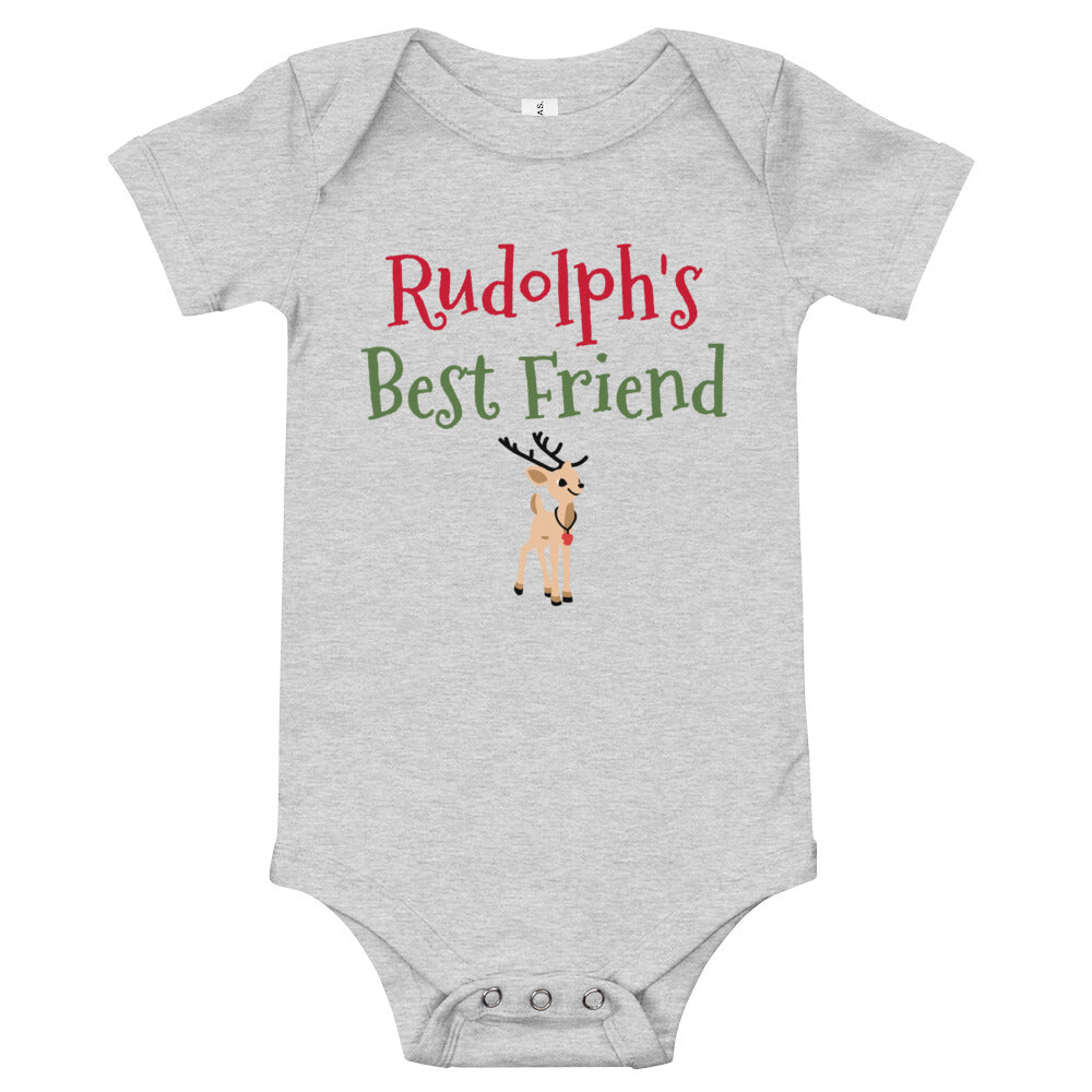 Rudolph's Best Friend Baby One Piece Athletic Heather