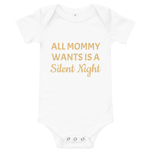 Silent Night Baby One Piece White