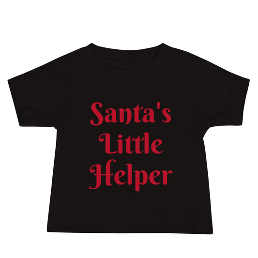 Santa's Little Helper Baby Tee Black