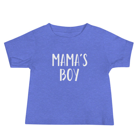 Mama's Boy Baby Tee Heather Columbia Blue