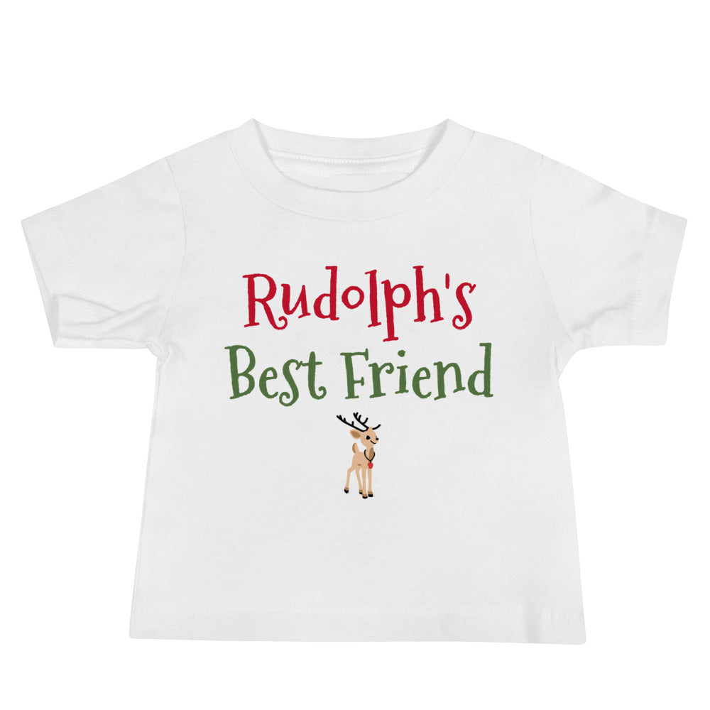 Rudolph's Best Friend Baby Tee White