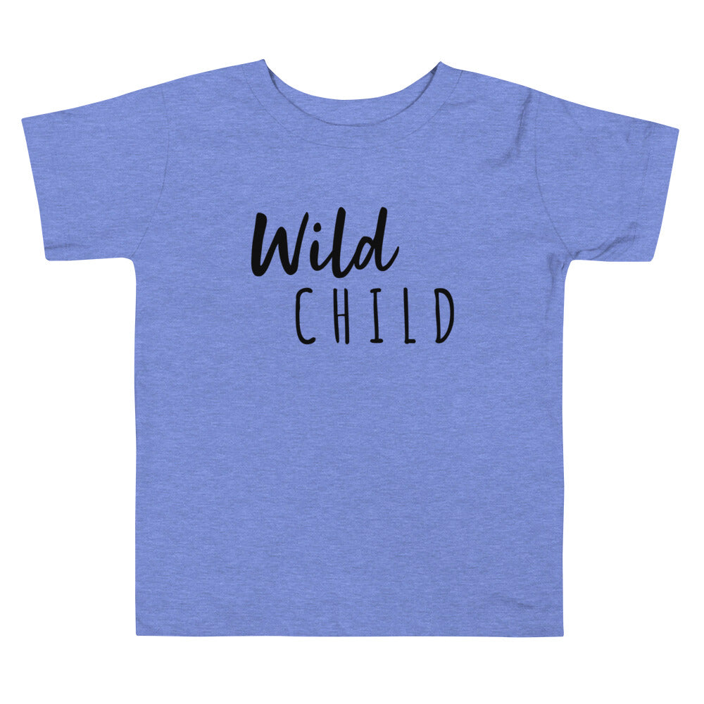 Wild Child Toddler Tee Heather Columbia Blue