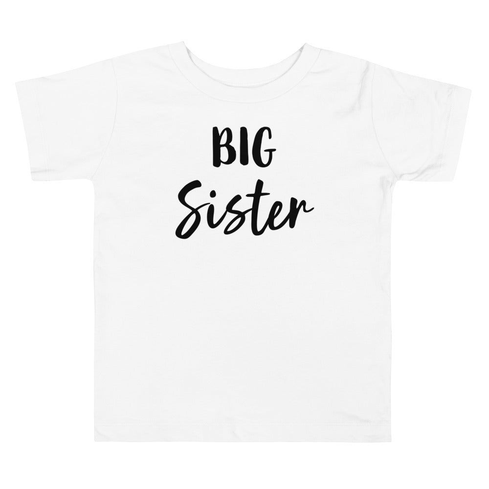 Big Sister Toddler Tee White