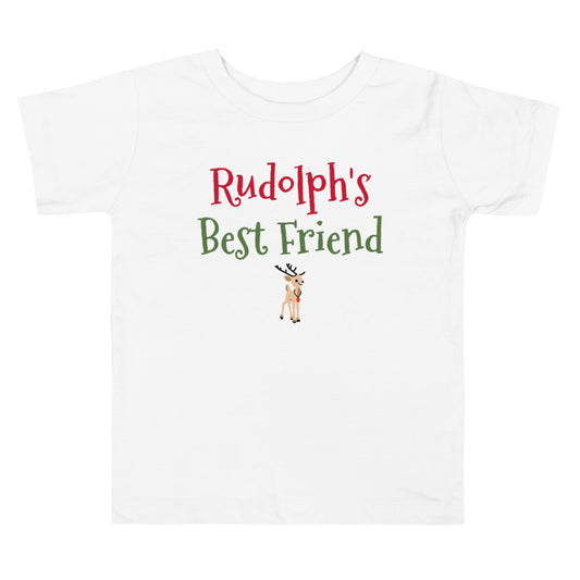 Rudolph's Best Friend Toddler Tee White