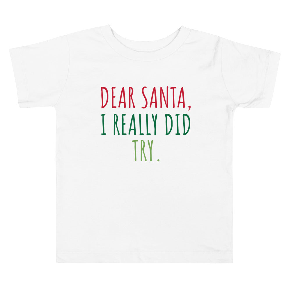 Dear Santa Toddler Tee White