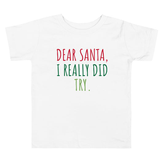 Dear Santa Toddler Tee White