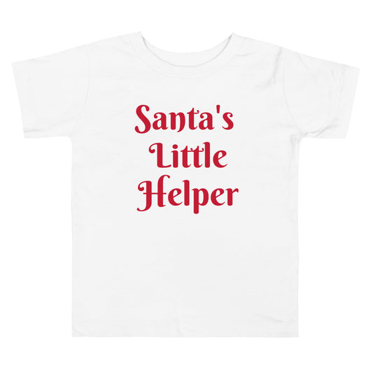 Santa's Little Helper Toddler Tee White