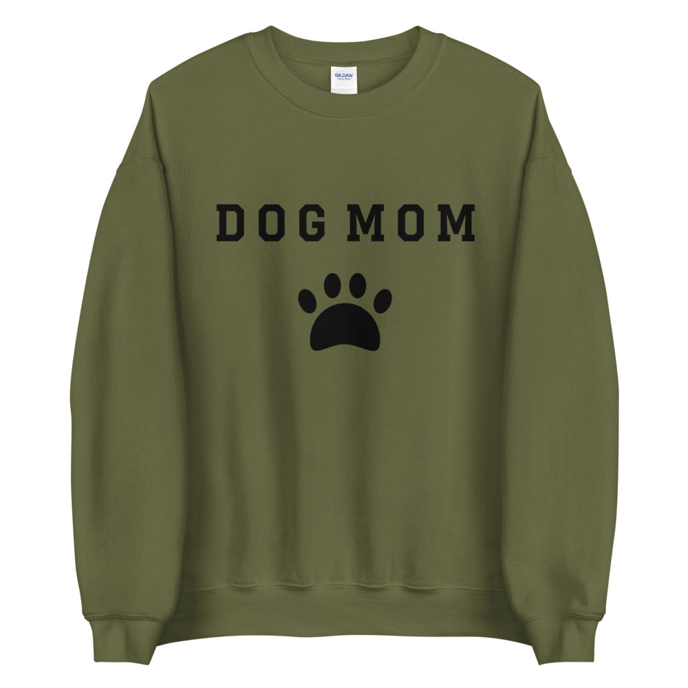 Dog Mom Crew Neck Sweater Military Green