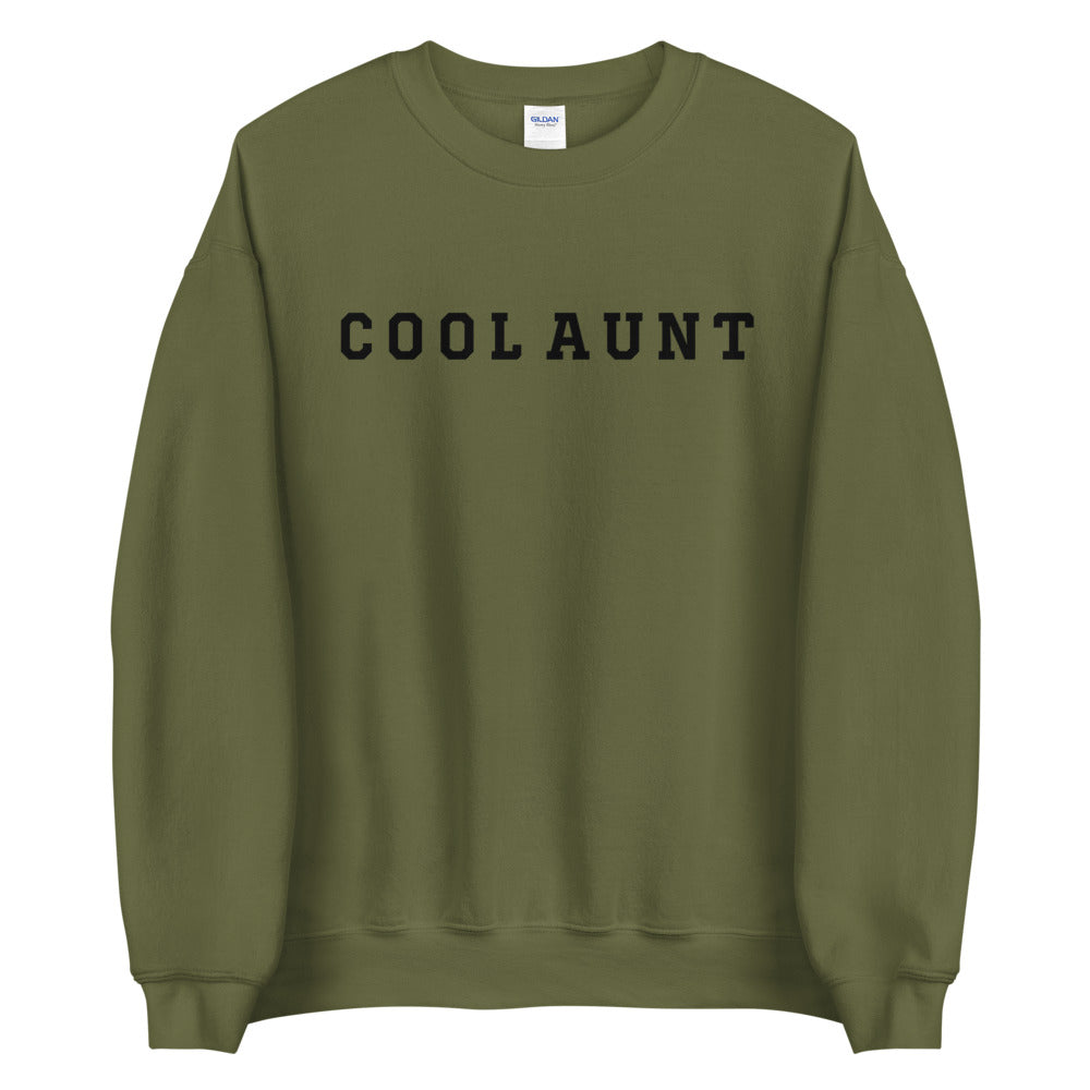 Cool Aunt Crew Neck Sweater Military Green