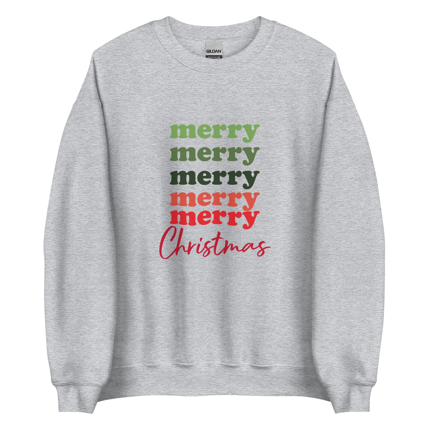 Merry Christmas Crew Neck Sweater Sport Grey