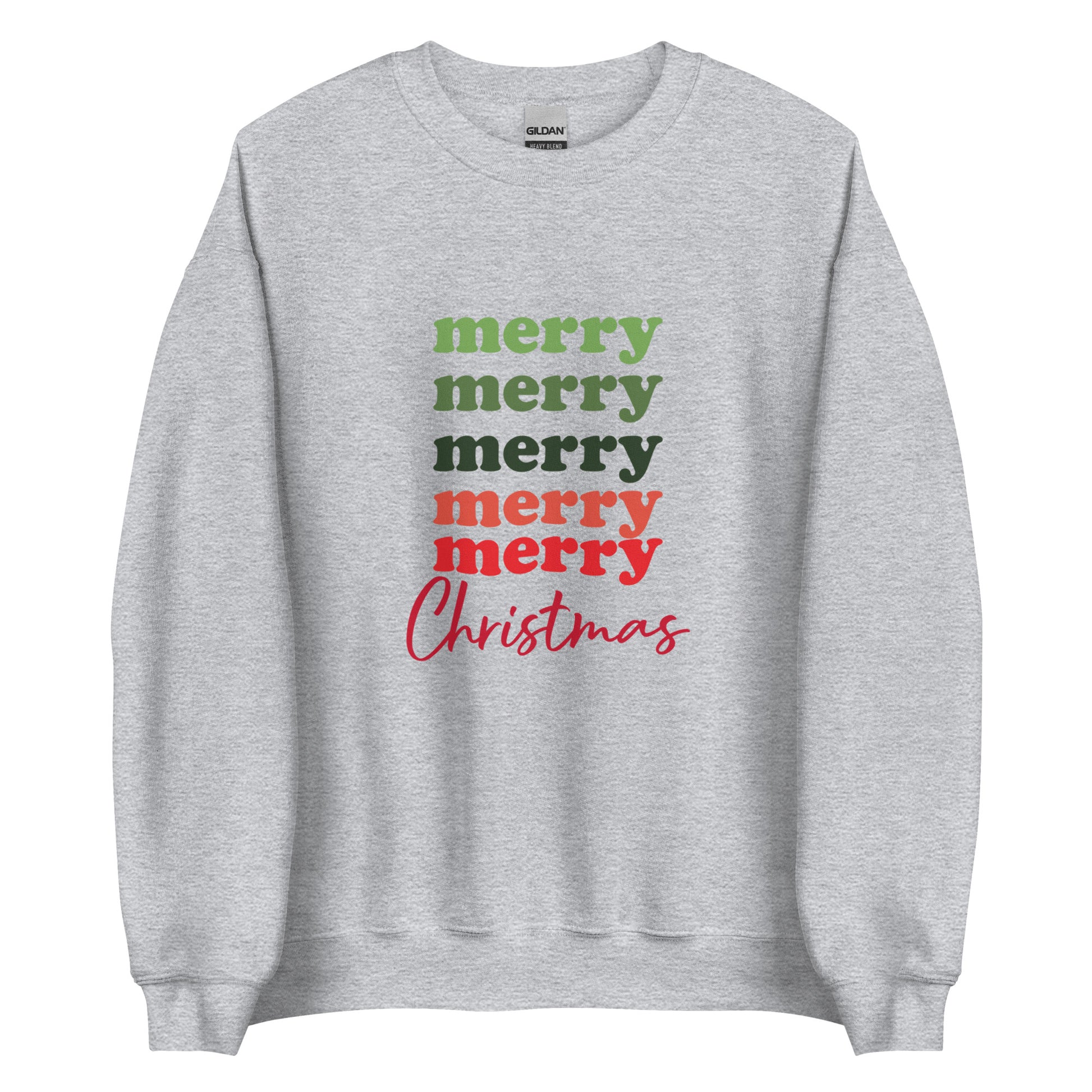 Merry Christmas Crew Neck Sweater Sport Grey