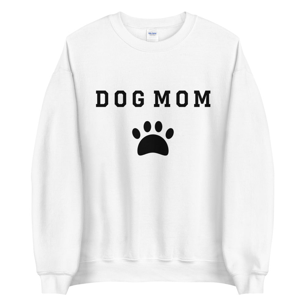 Dog Mom Crew Neck Sweater White