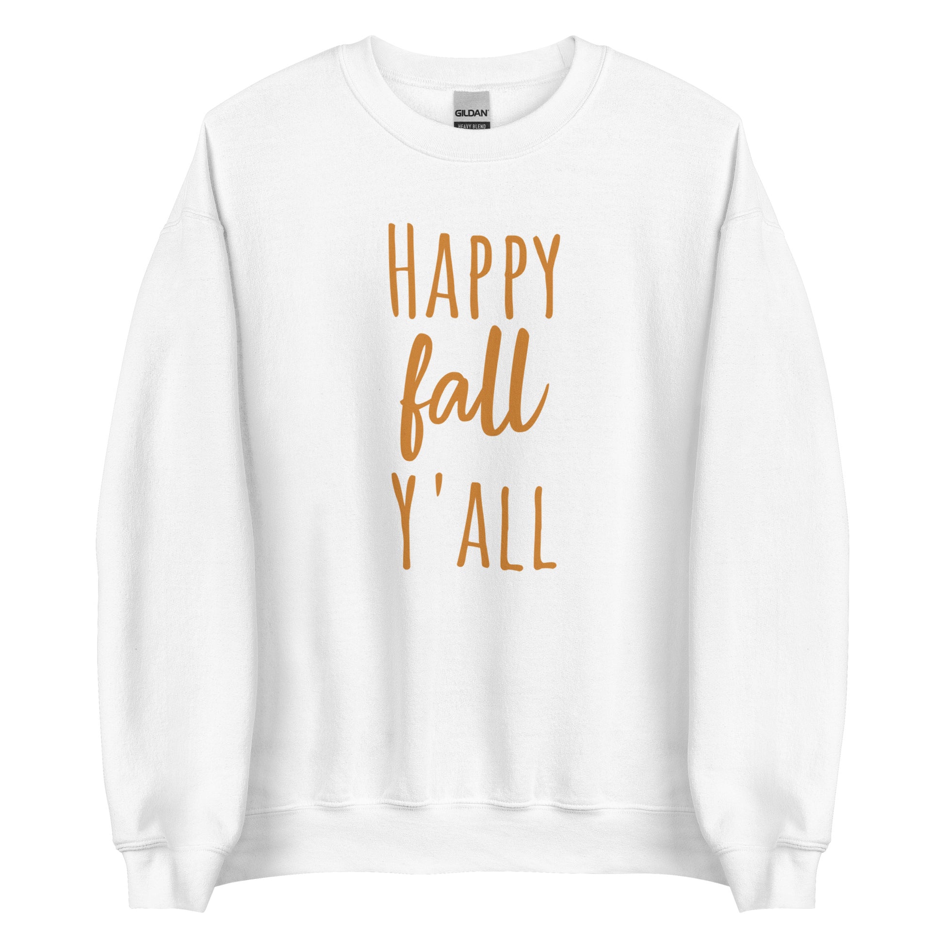 Happy Fall Y'all Crew Neck Sweater White