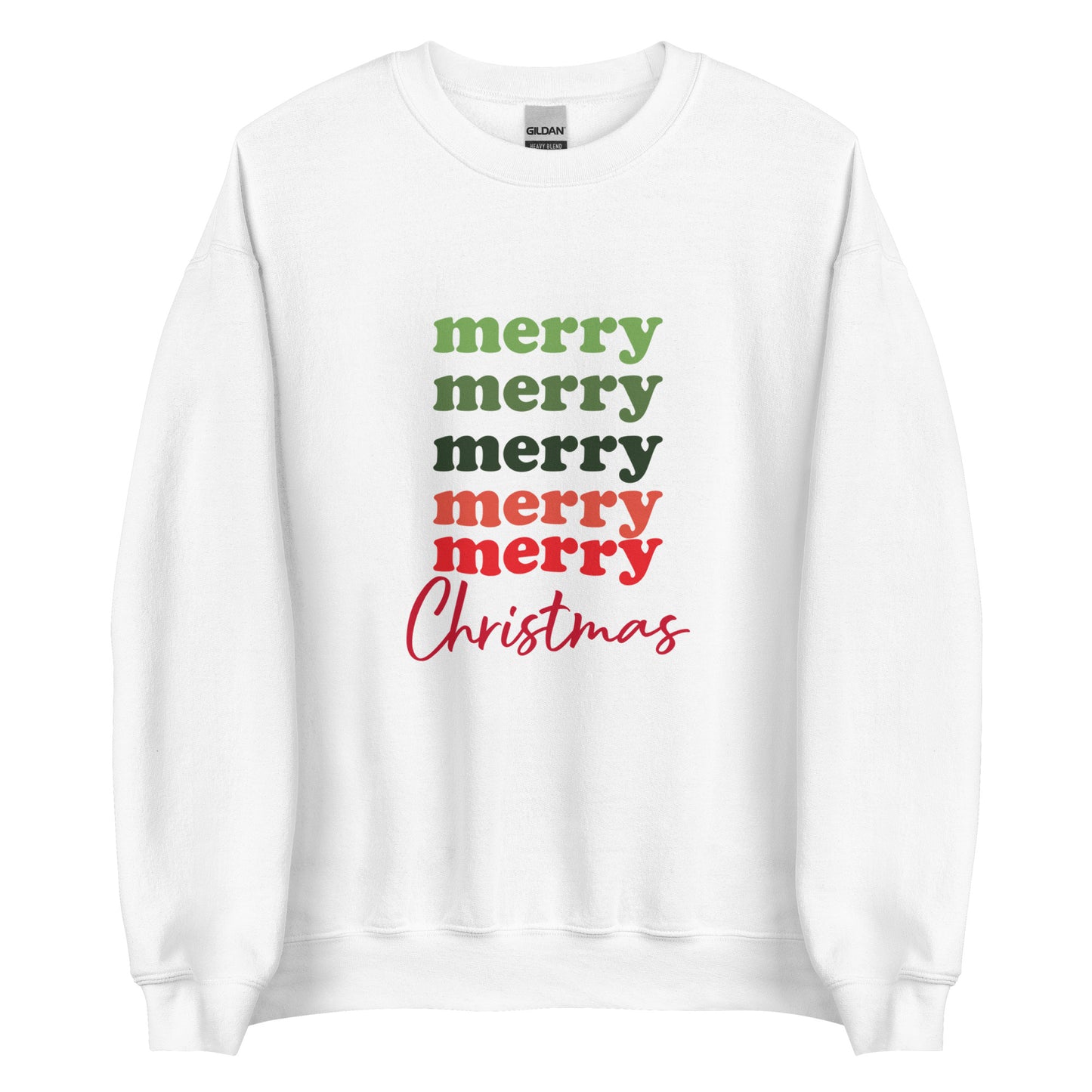 Merry Christmas Crew Neck Sweater White