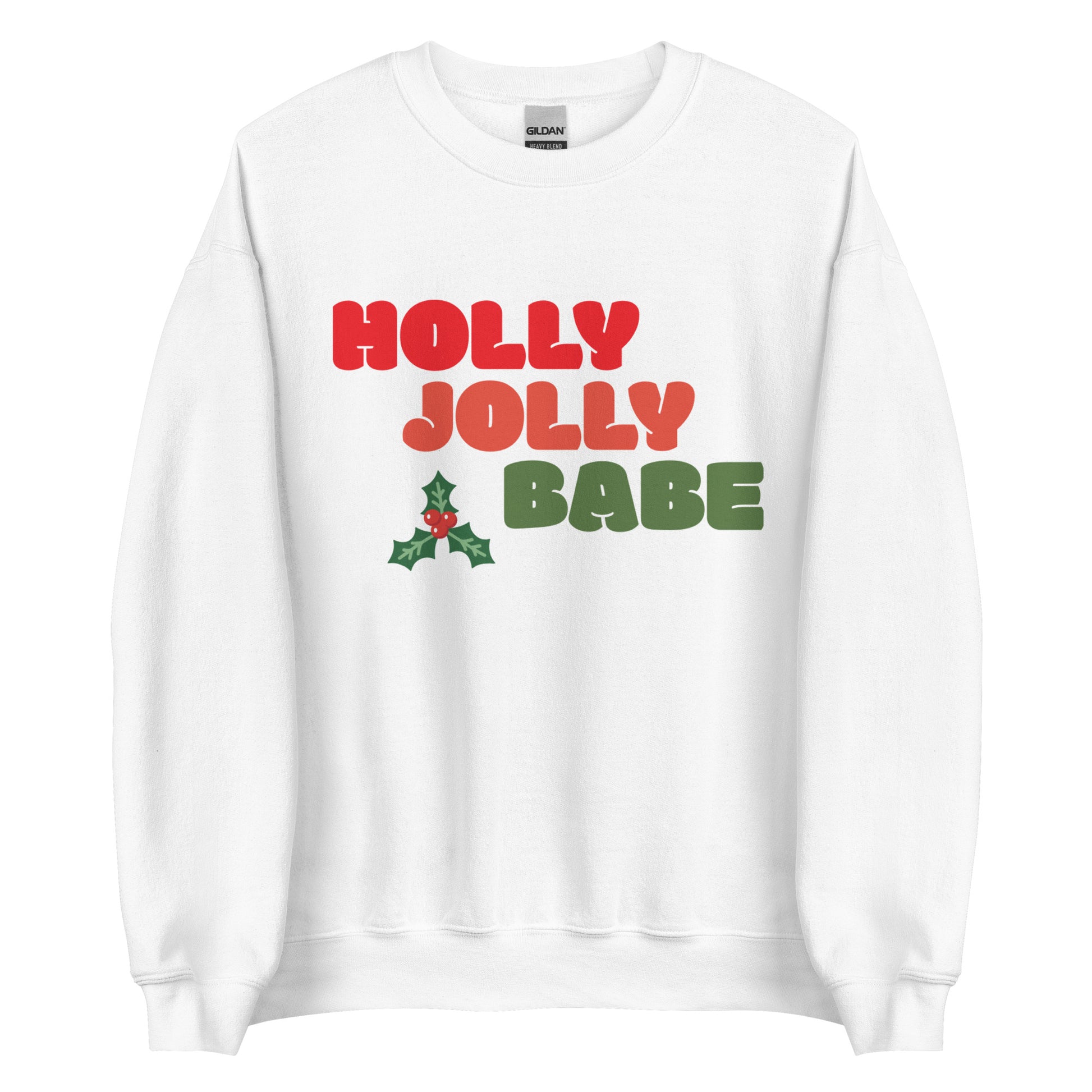 Holly Jolly Babe Crew Neck Sweater White