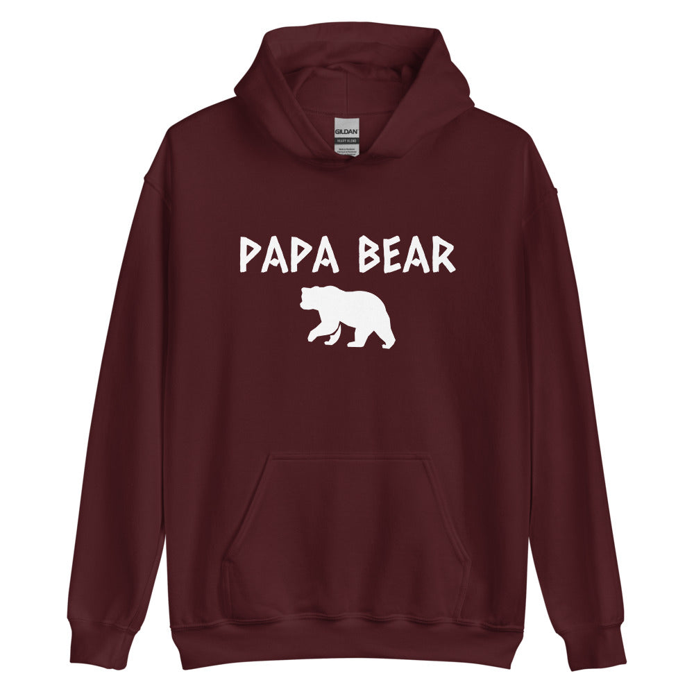 Papa Bear Hoodie Maroon