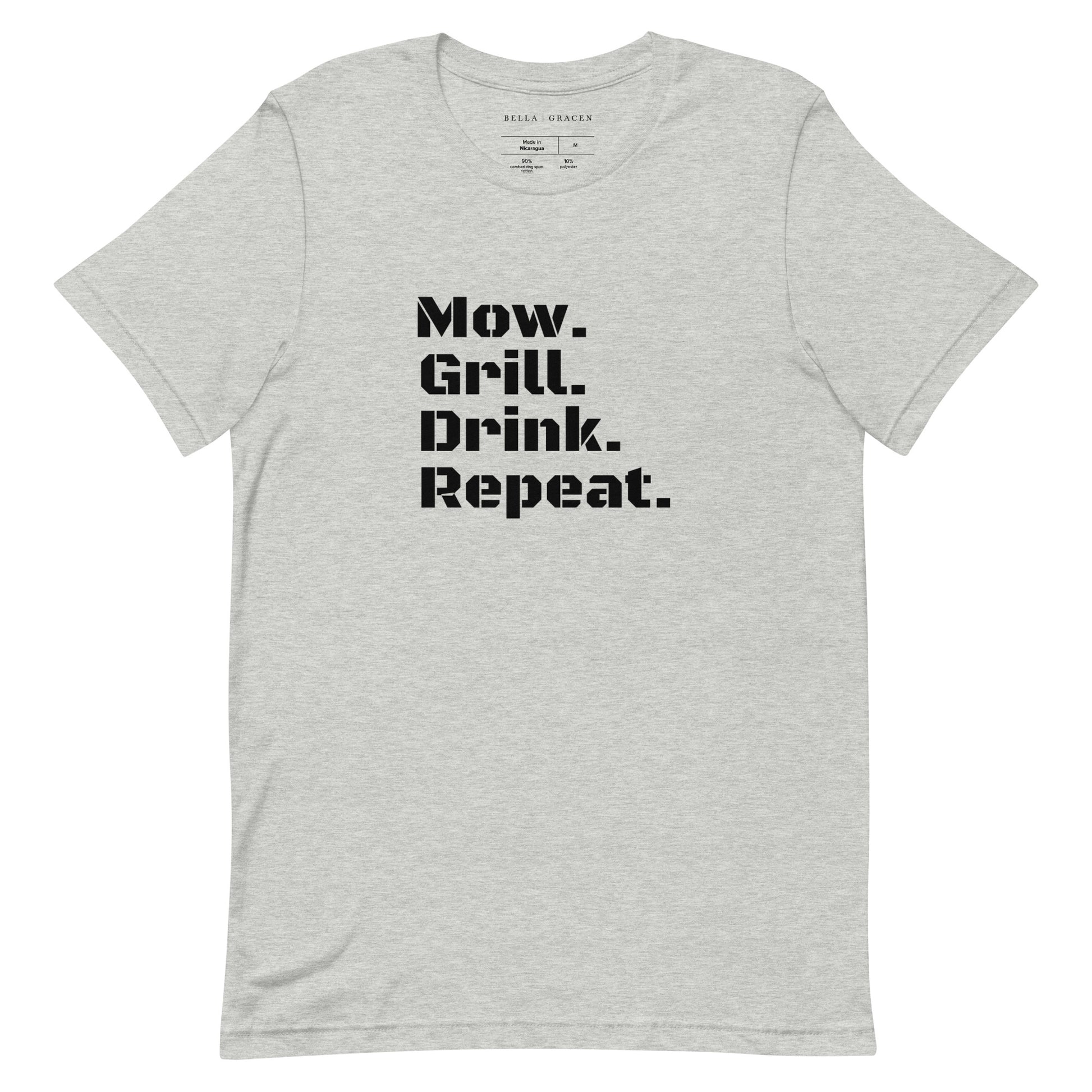 Mow. Grill. Drink. Repeat. T-Shirt Athletic Heather