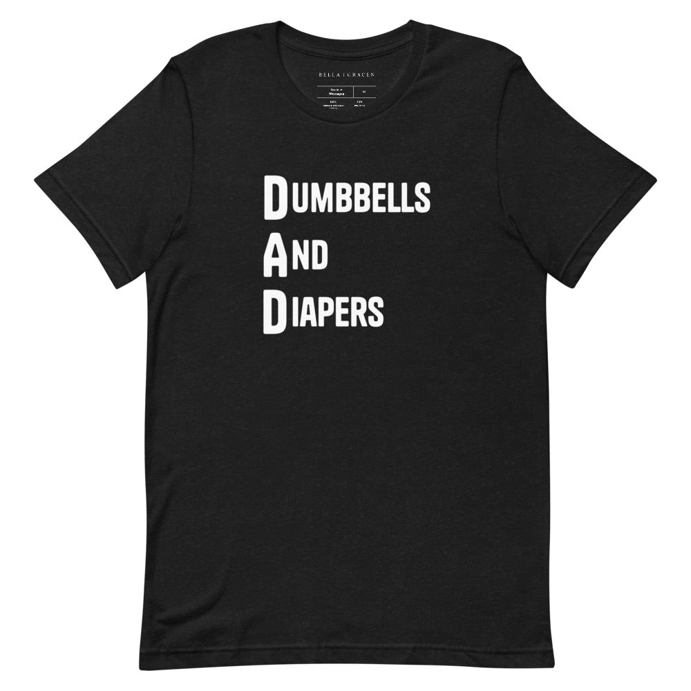 Dumbbells And Diapers (DAD) T-Shirt Black Heather