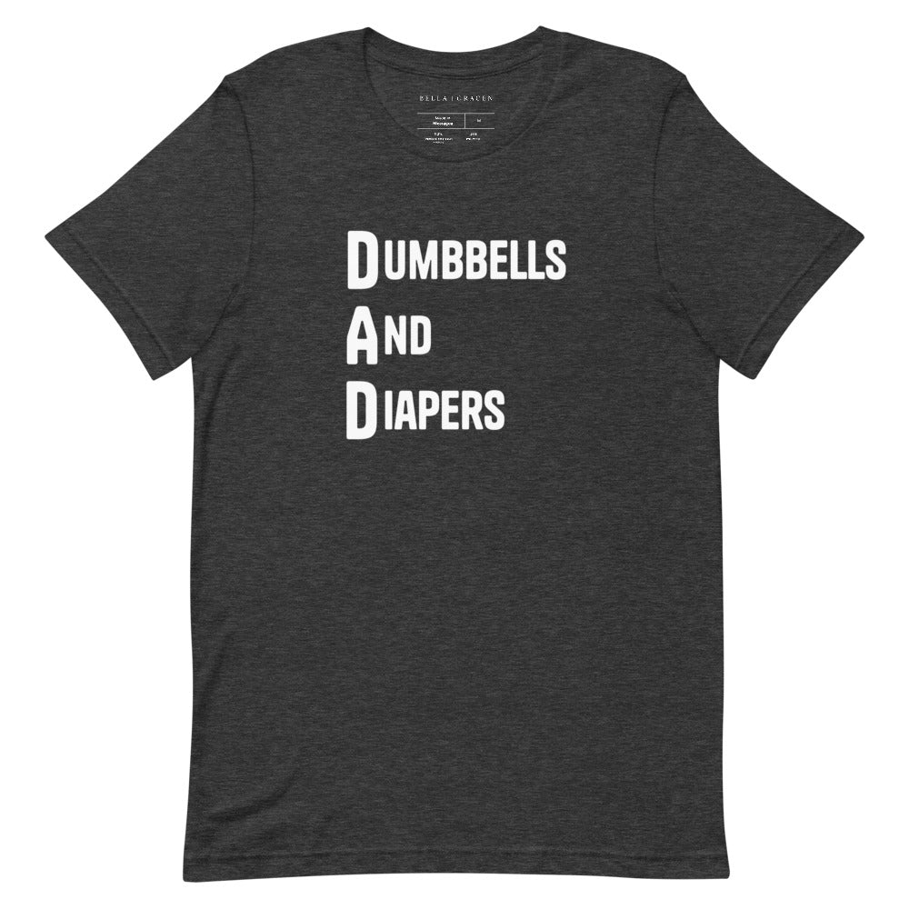 Dumbbells And Diapers (DAD) T-Shirt Dark Grey Heather