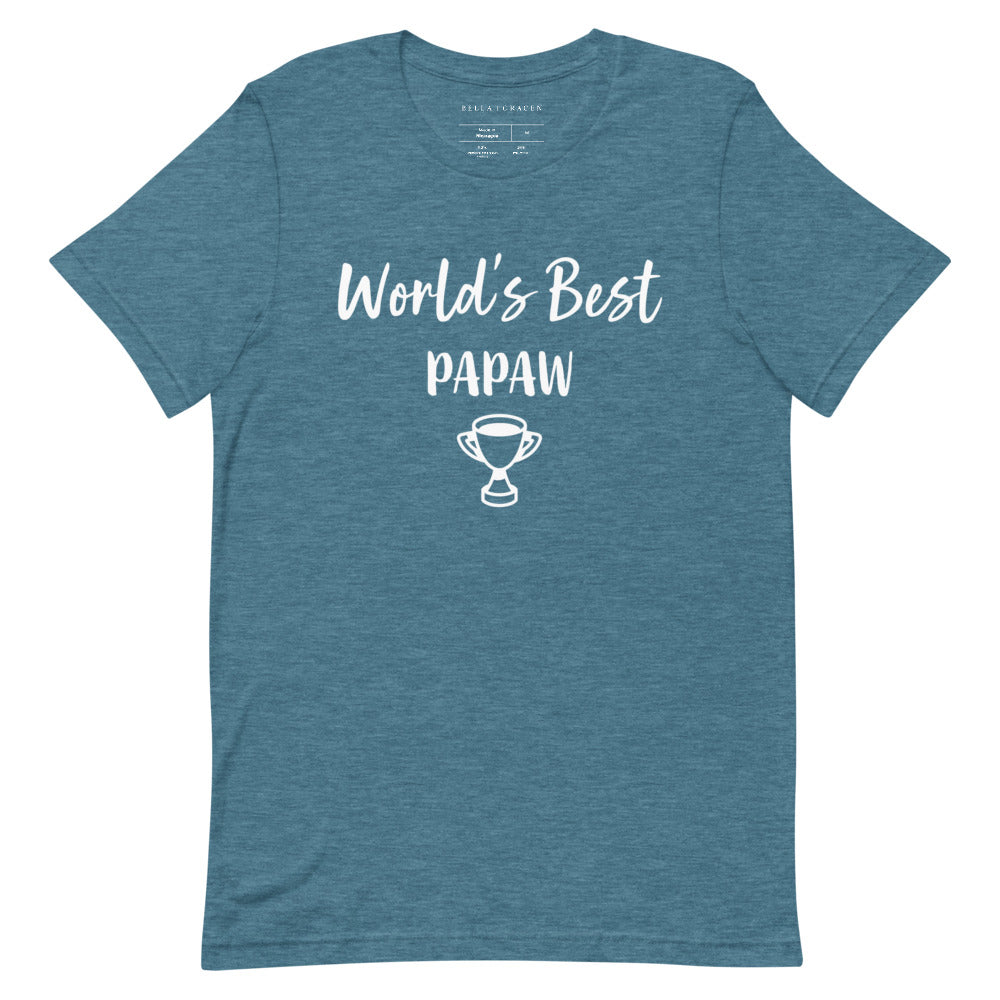 World's Best Papaw T-Shirt Heather Deep Teal