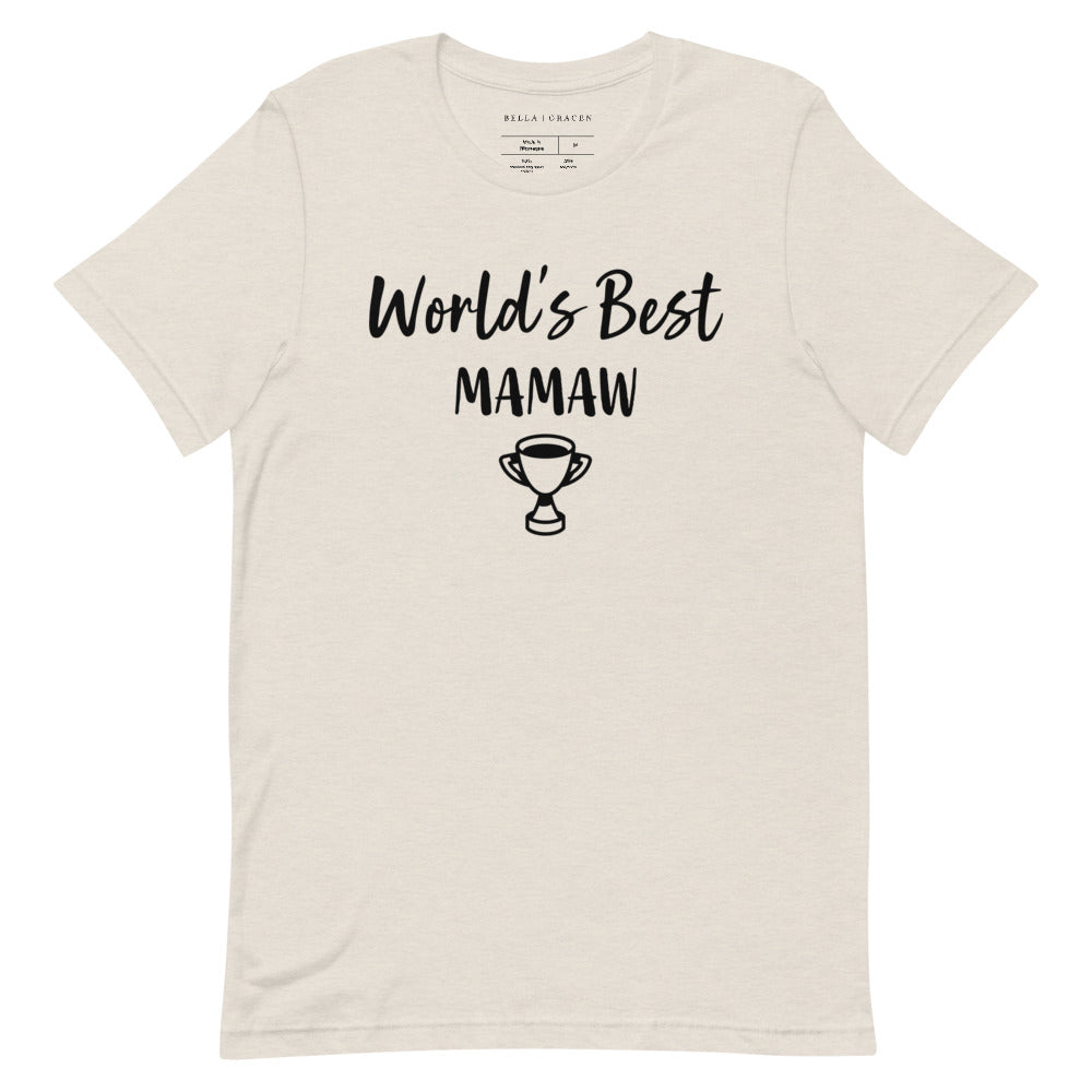 World's Best Mamaw T-Shirt Heather Dust