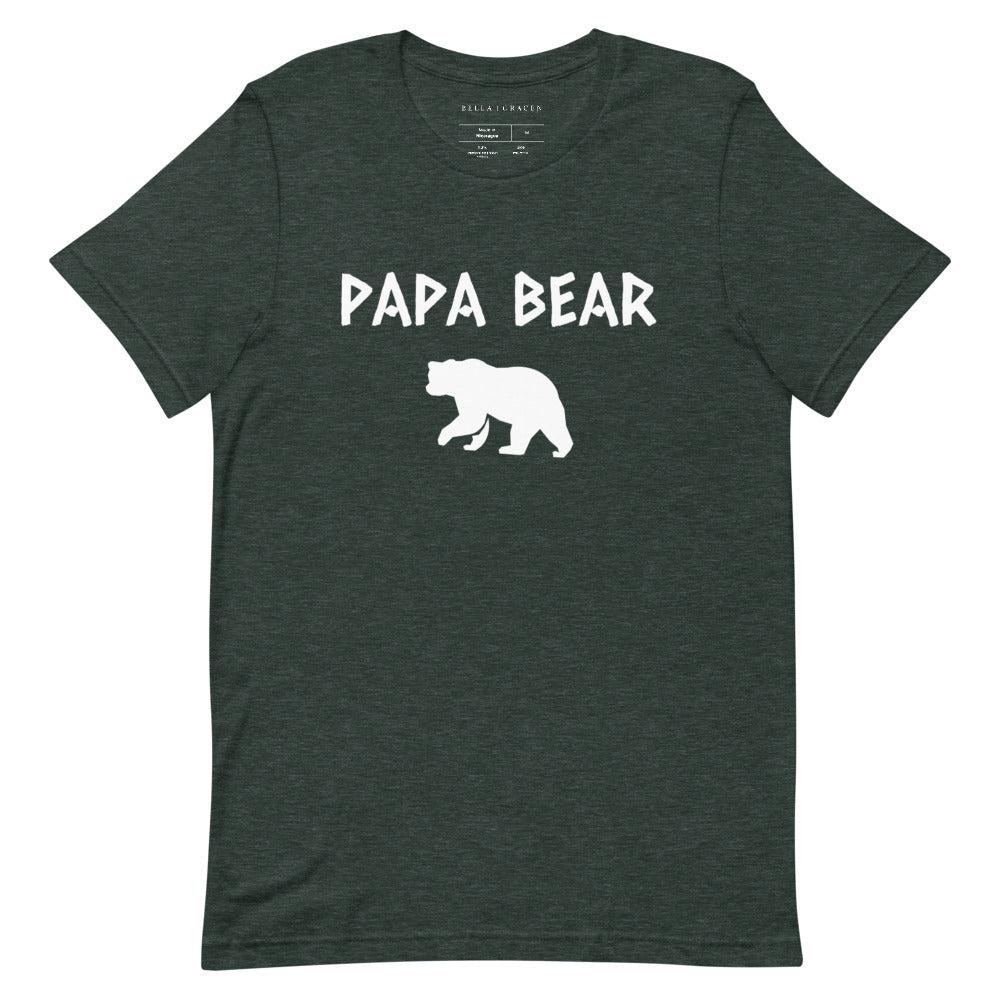 Papa Bear T-Shirt Heather Forest