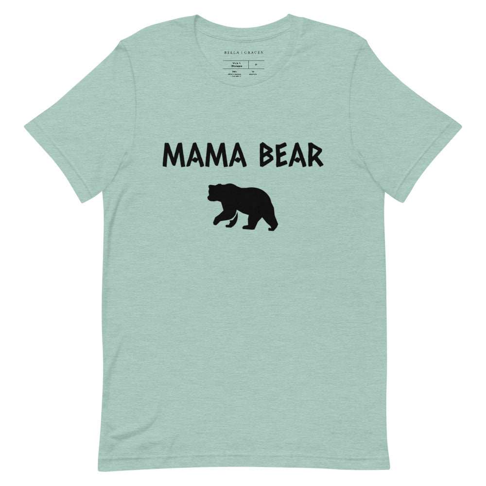 Mama Bear T-Shirt Heather Prism Dusty Blue