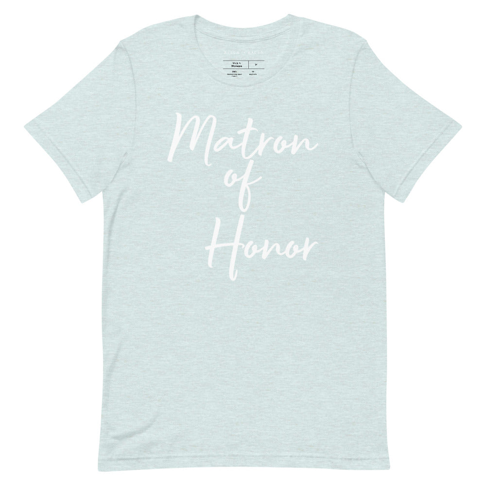 Matron of Honor T-Shirt Heather Prism Ice Blue