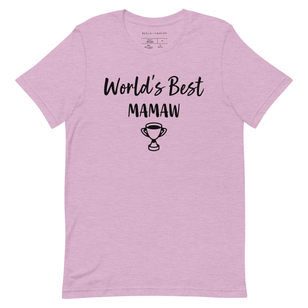 World's Best Mamaw T-Shirt Heather Prism Lilac