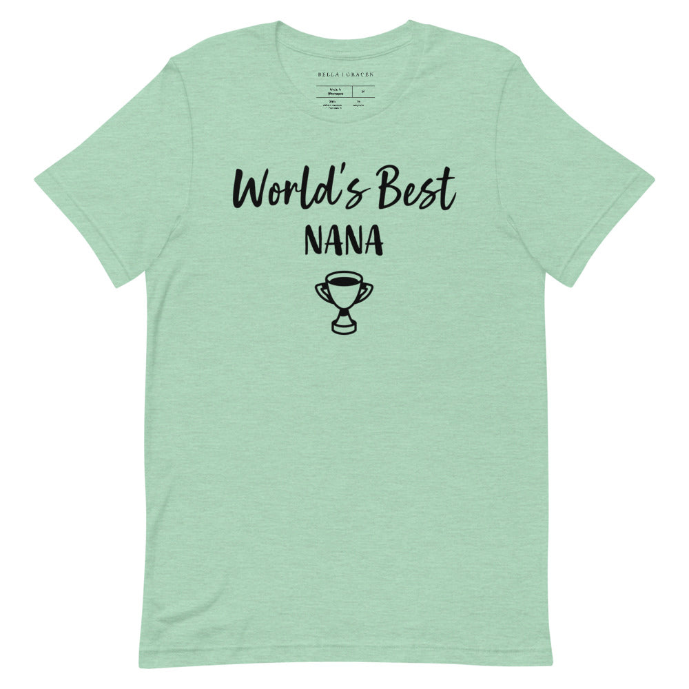 World's Best Nana T-Shirt Heather Prism Mint