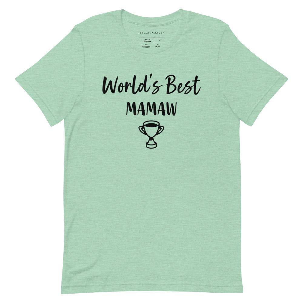 World's Best Mamaw T-Shirt Heather Prism Mint