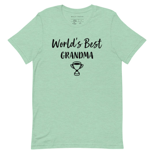 World's Best Grandma T-Shirt Heather Prism Mint