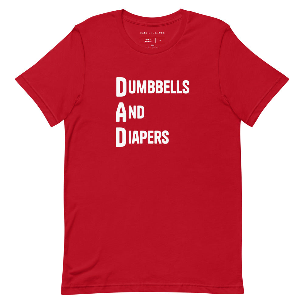 Dumbbells And Diapers (DAD) T-Shirt Red